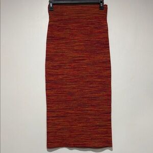 Anthropologie Red and Orange Knit Pencil Skirt